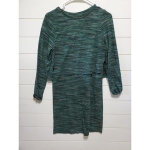 Topshop womens size 6 shift dress layered top long sleeve viscose knee length